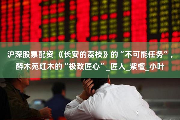 沪深股票配资 《长安的荔枝》的“不可能任务”，醉木苑红木的“极致匠心”_匠人_紫檀_小叶